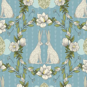 Easter Collection, &quot;Easter Wreaths&quot; Digital Print, by Dandelion Fabrics - 100% cotton