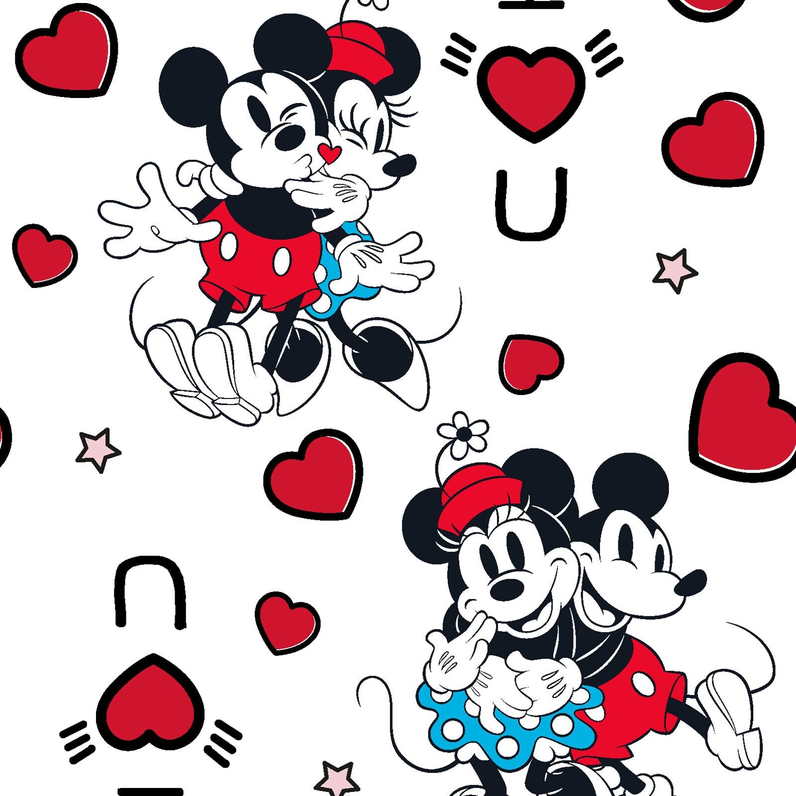 ミッキー＆ミニー ヴィンテージ I Love You ホワイト 100
