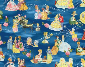 StoryBooks, Cinderella's Tale - Digital Print, Cotton Fabric,  yard