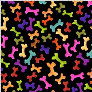 Happy Bones, Black fabric by Loralie Designs, yard