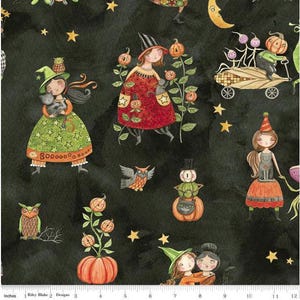 Ghoul Friends - Main in black- from Riley Blake Designs,  100% cotton