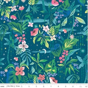 Forever Neverland - Tropical Floral Night - Peter pan - from Riley Blake Designs,  100% cotton