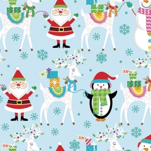 Santa and Friends from Quilters Pallete, Santa&#39;s Friends on Blue yard