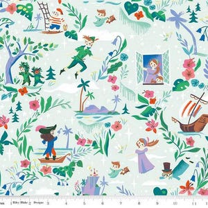 Forever Neverland - Main Mist - Peter pan - from Riley Blake Designs,  100% cotton