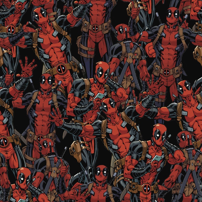Marvel Comic Deadpool Packed, 100% Cotton - Etsy