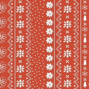 Tessuti di quilters Pallete, "Happy Holidays" striscia stagionale sul rosso, iarda