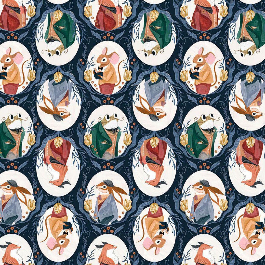 Dear Stella Fabrics, Dapper Den Collection, Dapper Toile on Navy - Etsy