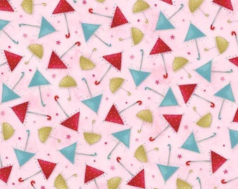 Santoro, Kori Kumi -The Gift of Friendship collection, "Umbrellas in Pink from Quilting Treasures, LAST 50 Inches