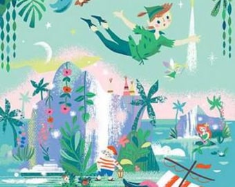 Forever Neverland - Panel 24" X 43" - Peter pan - from Riley Blake Designs,  100% cotton