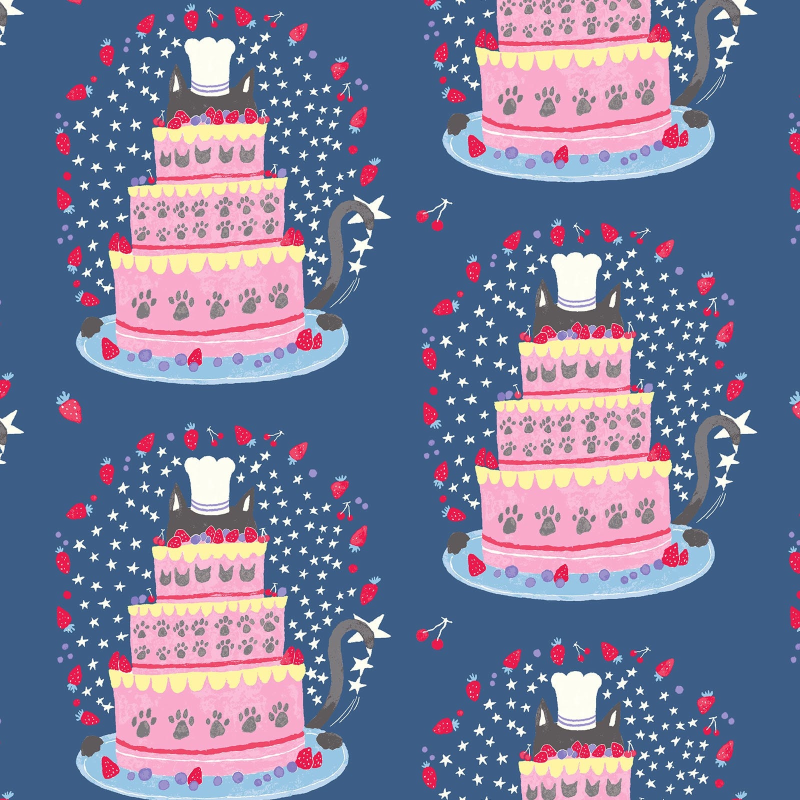 Snazzy Cats Cake and Cat Chef on Dark Blue From Cosmo - Etsy Norway Snazzy Cats Cake and Cat Chef on Dark Blue From Cosmo - Etsy Norway