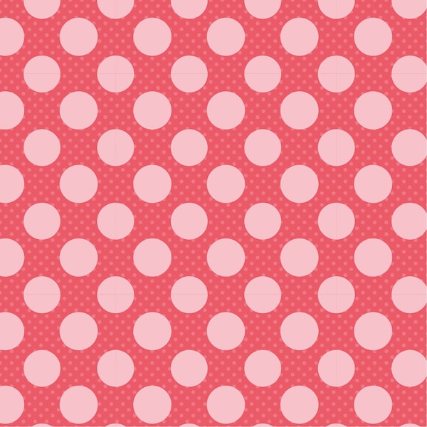 POPPY cotton, Dots & Posies  - "Dots on Dots" in blush Pink, 100% Cotton Fabric, Yard