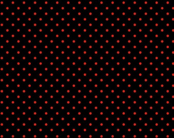 BONJOUR - New collection from  Timeless Treasures, Tiny Red dots on Black, LAST 48 Inches