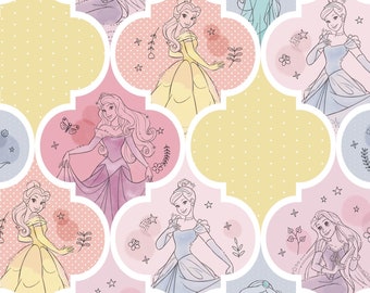 Disney Princess, Pretty Princess Patch, Bell, Aurora and Cinderella,  100% Cotton,  1 yard