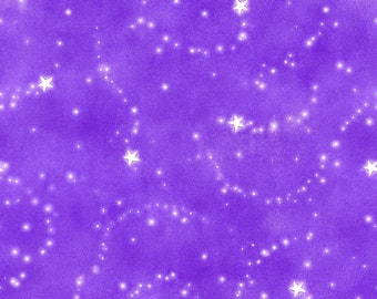 Studio E Fabrics, "Fairy Garden", Dispersed Stars on Lavender,  100% Cotton. LAST 38 Inches