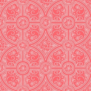 Quilting Treasures, NICOLE TAMARIN-CHARLESTON, Dark Pink Medallions, yard