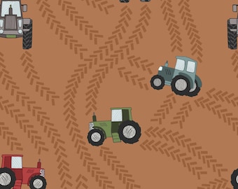 Piggy Tales from Lewis and Irene, Tractors on Brown, yard