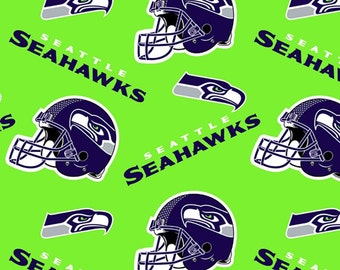 Seattle Seahawks Football NFL, Fleece - GO HAWKS, Green, Yard
