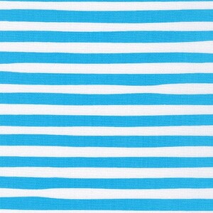 Magical Rainbow Unicorn - Blue and White Stripes,  from Robert Kaufman Fabrics, yard
