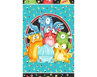 Monster'ocity  Collection, "Monster'ocity- GLOW in the DARK" Panel, from Henry Glass Fabrics