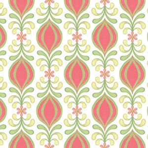 Quilting Treasures, NICOLE TAMARIN-CHARLESTON, Dark Pink Geometric Bud stripe, yard