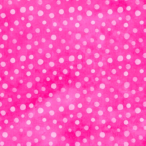 In The Beginning Fabrics, Floral Menagerie,  Pink Polka dots, LAST 43 Inches