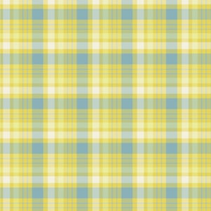 Easter Collection, &quot;Plaid Yellow&quot; Digital Print, by Dandelion Fabrics - 100% cotton