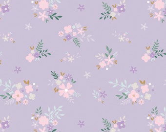 Par Camelot Fabrics, Soft Floral - violet clair. FLANELLE DE COTON