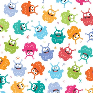 Kooky Creatures Monster cotton Fabric,Lava lamp on Periwinkle by Patrick Lose Fabrics, yard zdjęcie 2