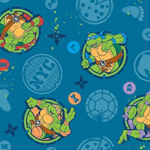 Nickelodeon, Teenage Mutant Ninja Turtles, NYC Icon Shape on blue