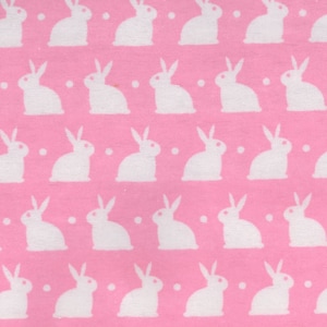 Dreamland Bunnies, Bedtime Bunnies on Pink FLANNEL, yard