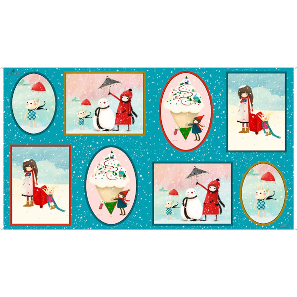 Santoro Kori Kumi Warm Wishes collection Snowmen on Aqua Etsy