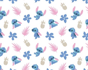 Lilo & Stitch, &quot;Stitch Garden&quot; Flannel from Camelot 100% cotton FLANNEL, yard