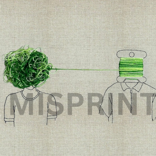 MISPRINT | Thought Bobbin Art Print | Seconds Sale | Hand Embroidery Print | Wall Art | Home Decor