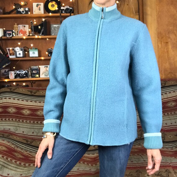 LastChanceRetro Vintage Zip Up Cardigan sweater,wool Cotton Green Pistachio Cardigan,Casual Sporty Mint Green Zip Up Soft Cotton Sweater with Pockets