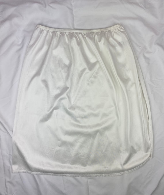 Vintage 80s 90s white slip,under skirt slip,femin… - image 3