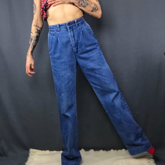 Vintage 70s 80s jeans,Chemin de Fer jeans,dark blu
