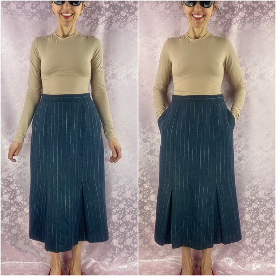 Long wool top skirt 90s