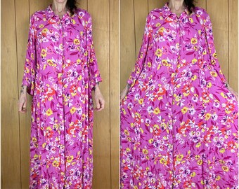 Vintage Y2k maxi dress,pink floral cotton summer dress,boho hippie floral dress with pockets,plus size feminine floral cotton dress