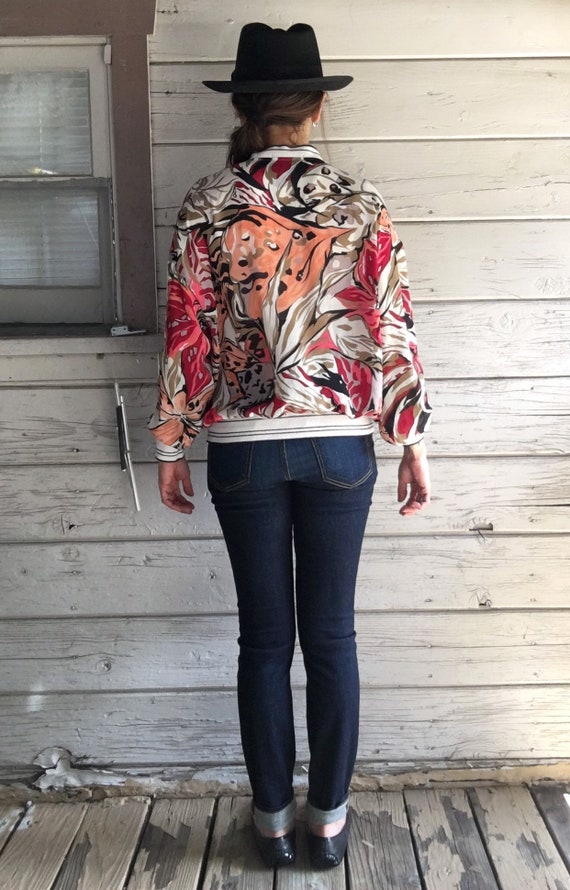 Vintage 90s blouse blazer,abstract geometric butt… - image 4