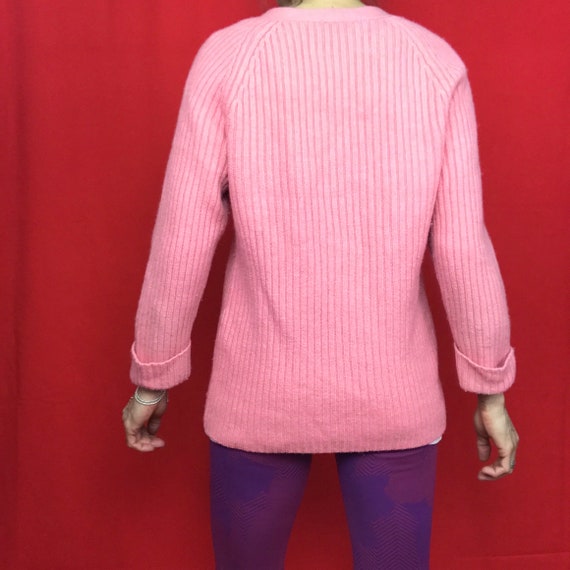 Vintage 90s pink wool cardigan,merino wool cardig… - image 3