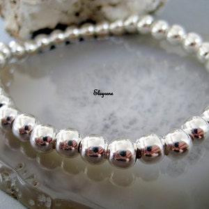 Ball Bracelet on Sterling silver 925-Sterling Silver Beaded Ball bracelet-Bangle silver ball stack bracelet-