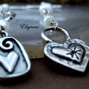 925 silver mismatched Heart Earrings-Asymmetrical Silver Heart earrings-Feminine artisan Jewelry-different earrings-long  hoop earrings