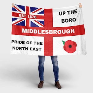 Middlesbrough 5FT x 3FT flag. FREE DELIVERY. Brand New