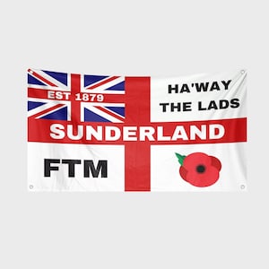 Sunderland Fan Red Flag, 5FT x 3FT, Durable Banner for Stadium, Birthday Party Decor, Football, Stadium Decor, Waterproof, Weatherproof