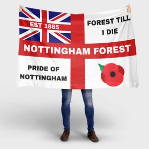 Nottingham Forest flag. 5FT x 3FT. FREE DELIVERY.