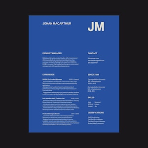 Minimalistische Lebenslauf Vorlage: Blau Beige Canva Lebenslauf mit Anschreiben - US Letter und A4