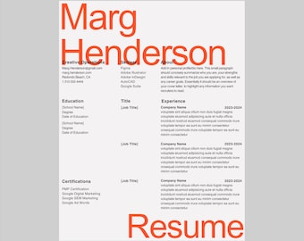 Minimalist Resume Template: Clean, Modern CV Design (Canva)