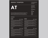 Minimalist Resume Template: Clean CV Design for Canva Black and White (Digital Download)