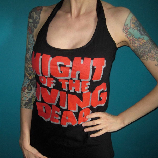 Night of the Living Dead zombie horror cult movie shirt halter top Large