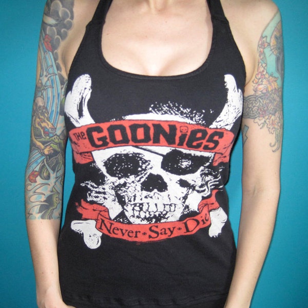 the Goonies halter top made from salvaged shirt Medium